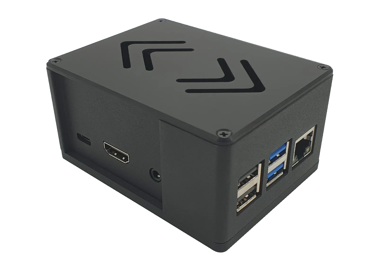 Nodel Mini chassis with HDMI, Ethernet and multiple USB connections.